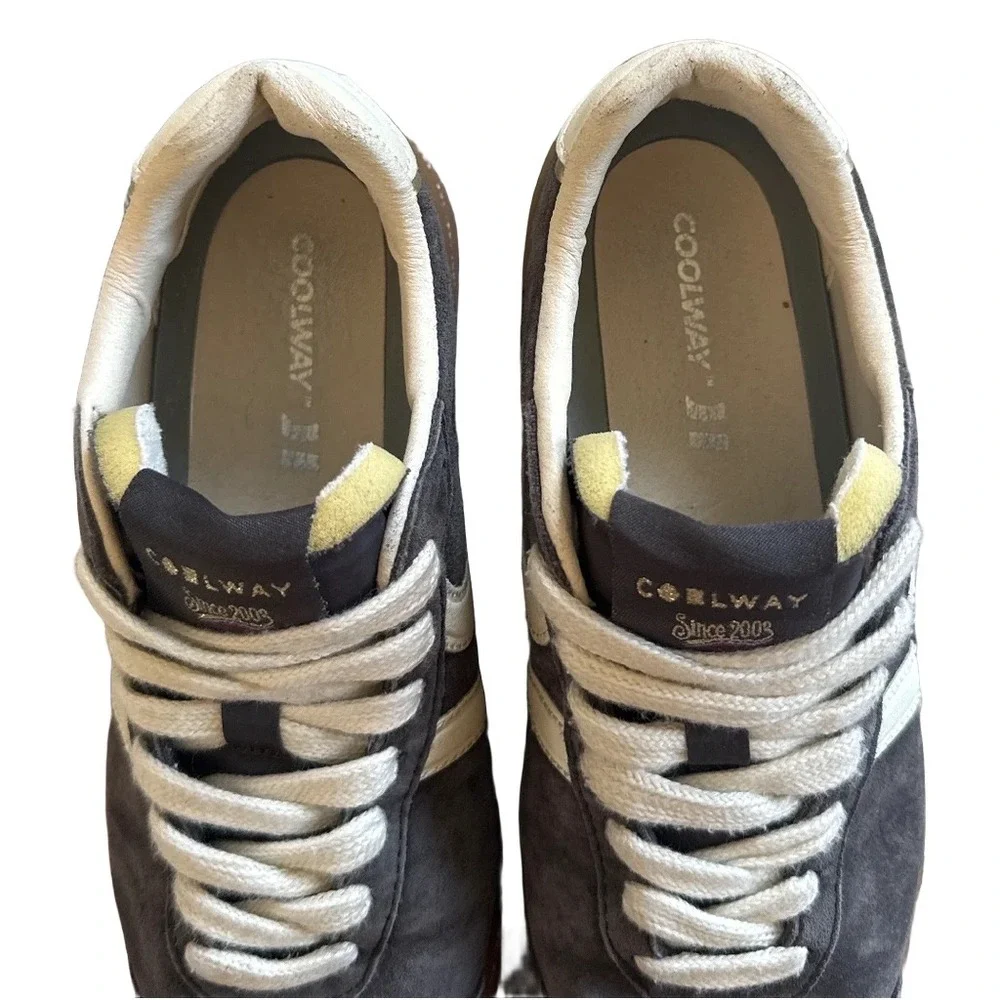 Coolway Duck Charcoal Grey Retro Suede Gum Sole Sneakers Women 6 Gorpcore